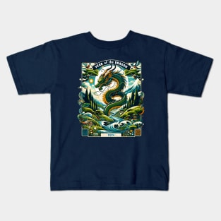 Verdant Dragon's Realm Enchanted Valley - Lunar New Year 2024 Kids T-Shirt